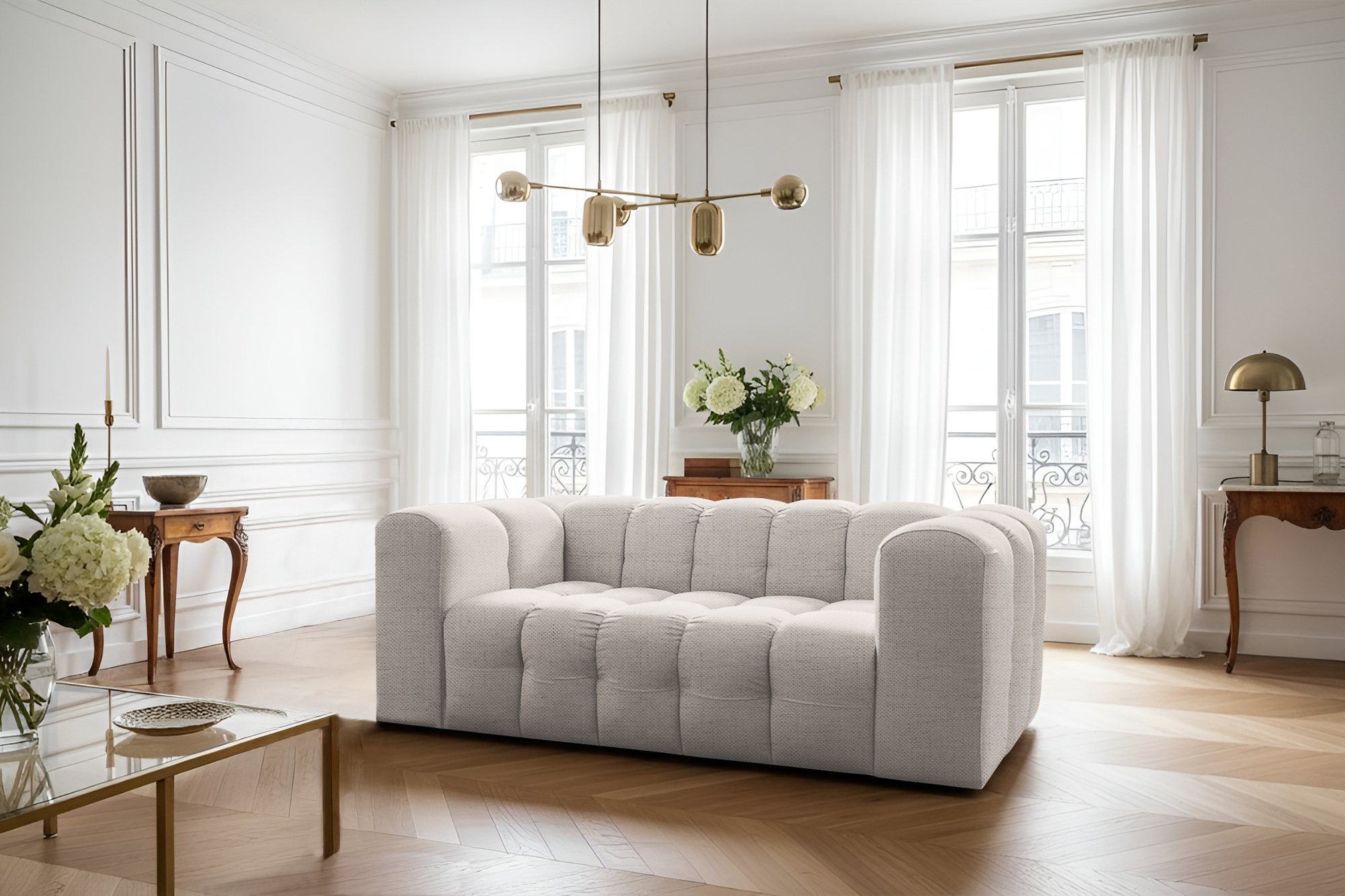 Baloo Sofa 2-Sitzer Creme Moly 02